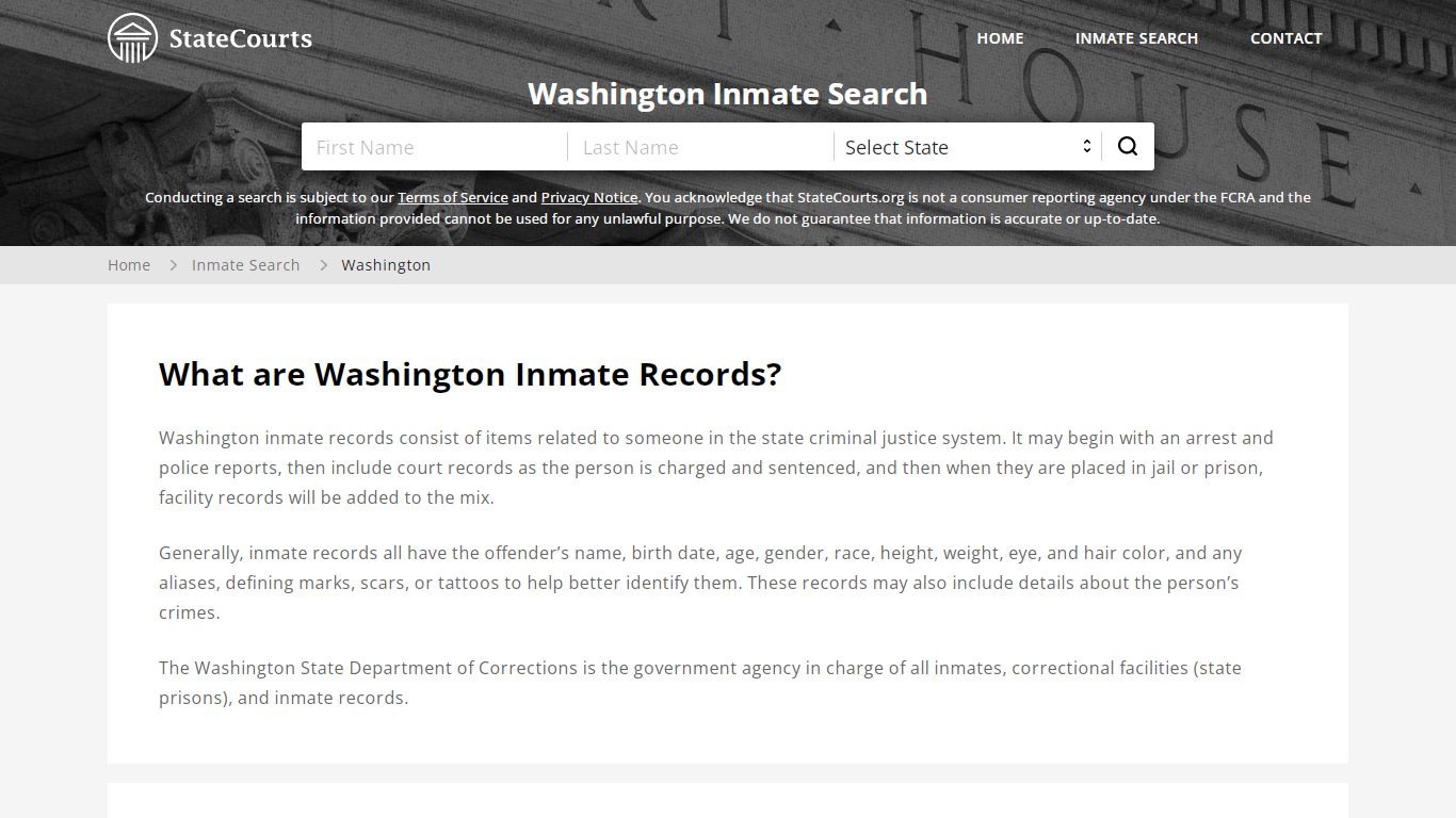 Washington Inmate Search, Prison and Jail Information - StateCourts